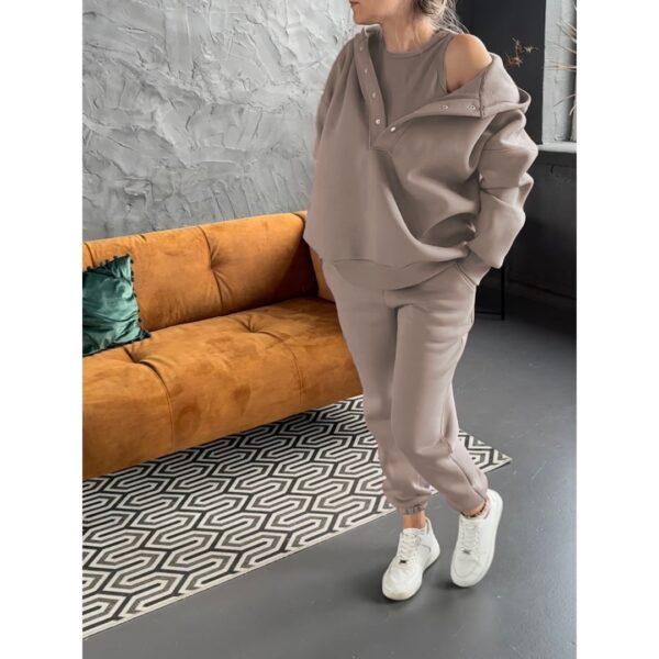 3 dalių laisvalaikio komplektas "GREY COCOA" pašiltintas